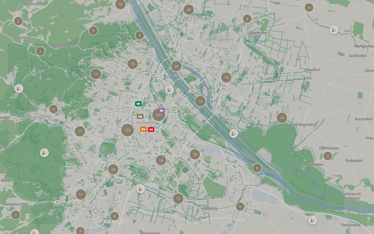 Where do you live with a Beisl round the corner? — map of Vienna